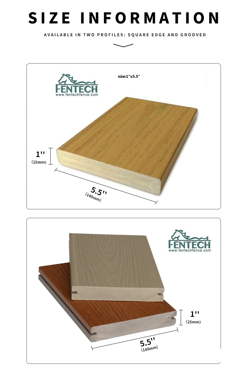 Fentech UV Proof High Quality Vinyl PVC Decking for Railing