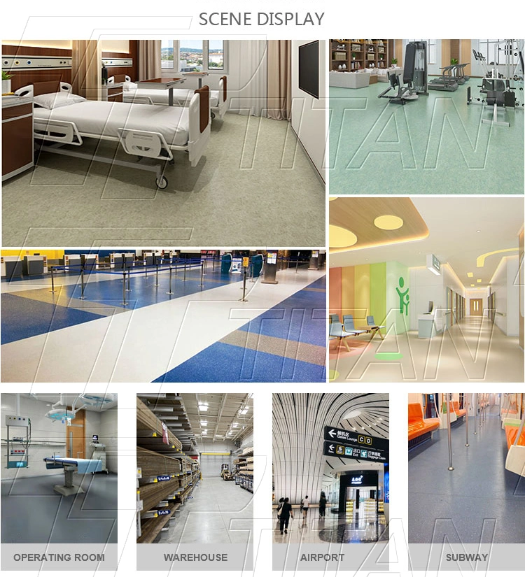 Wholesale Roll Vinyl Flooring PVC Homogeneous Vinyl Hospital Linoleum Flooring/Roll/Sheet