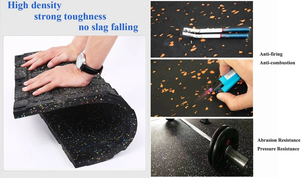 Fitness Gym Floor Black Puzzle Rubber Sheet Mat