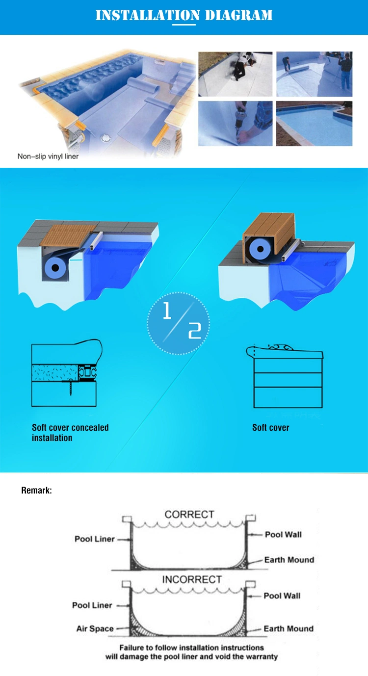 Swimming Pool Can Be Customized 1.2/1.5/2.0mm Thickness PVC Vinyl Liner