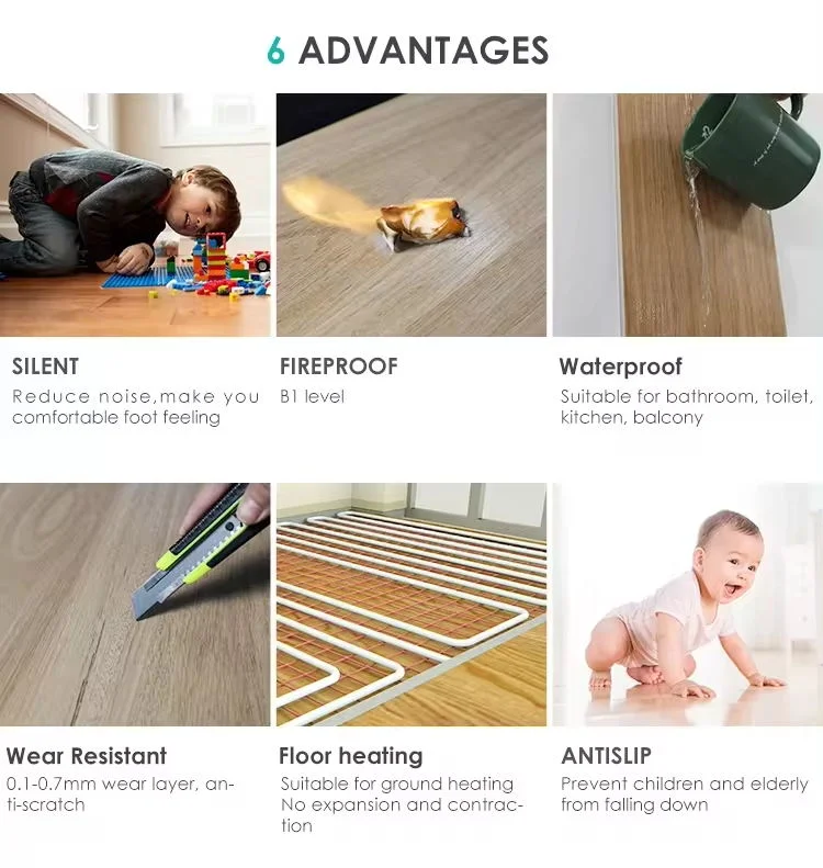 Self-Adhesive Synchronized UV Waterproof Bathroom Laminated Spc/Lvt/Lvp/PVC/Rvp Vinyl Flooring