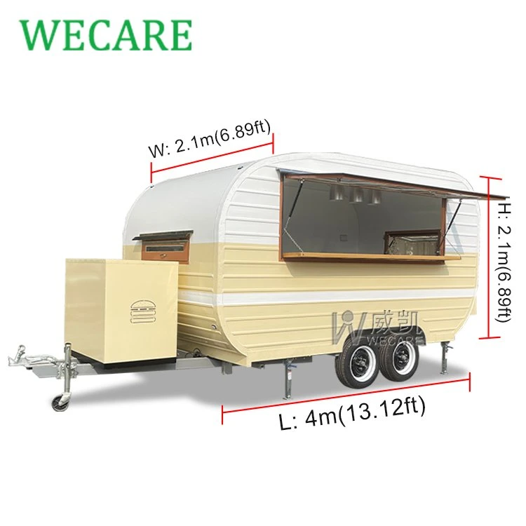 Wecare Small Fast Mobile Hotdog/Coffee Cart Street Food Van Vintage Ice Cream Food Truck Pizza/BBQ Food Trailer