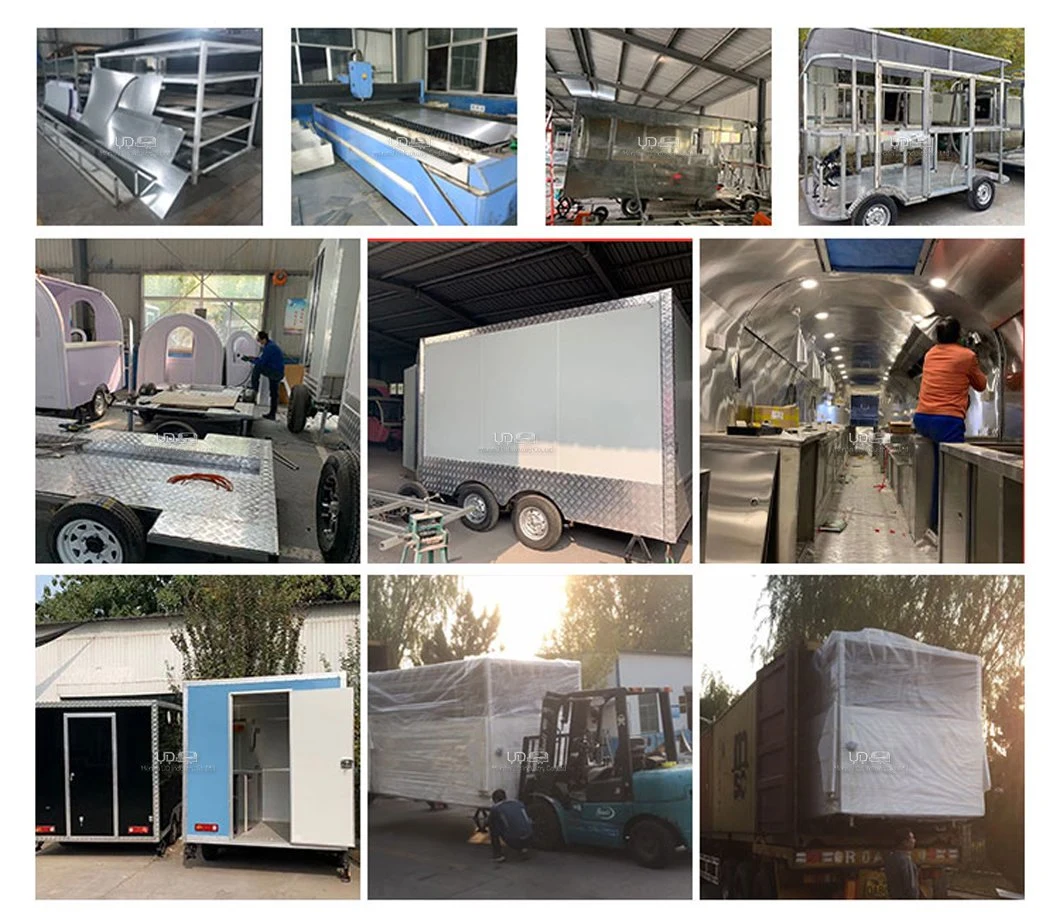 UD Mobile Van Air Stream Concession Trailer Airstream Food Trailer Stainless Steel Food Truck Large Caravan Australian Standard