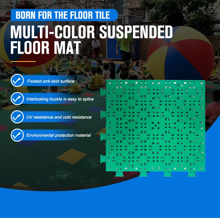 Hard PVC Interlocking Floor Tile Polypropylene Square Outdoor Sports Patchwork Tiles Modular Basketball Badminton Court Tiles