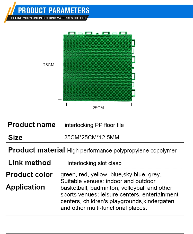 High-Traction Interlocking Sports Floor Tiles for Athletic Courts