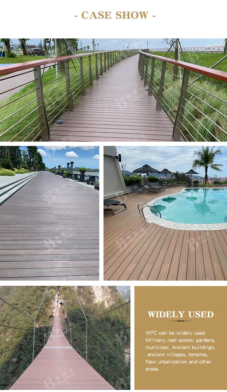 Outdoor Wood Plastic Anti-Slip WPC Interlocking Composite Floorboard DIY Decking Tile