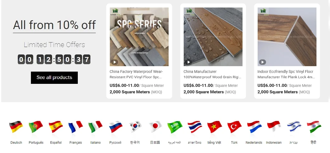 China Manufacturer Best Price Spc Vinyl Floor Tile Composite Plank 100% Waterproof Virgin Material Building Material Vinyl Spc Flooring Laminate Flooring