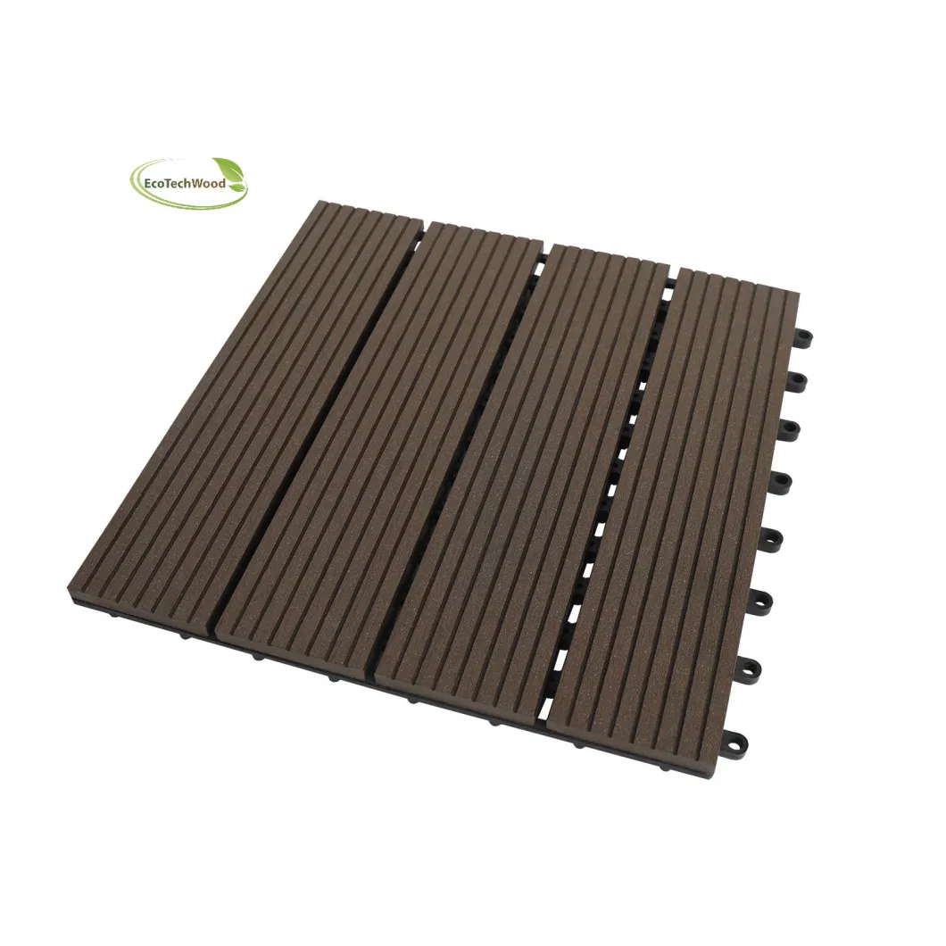 Interlocking Outdoor Decking Tiles 300*300mm DIY WPC Tiles