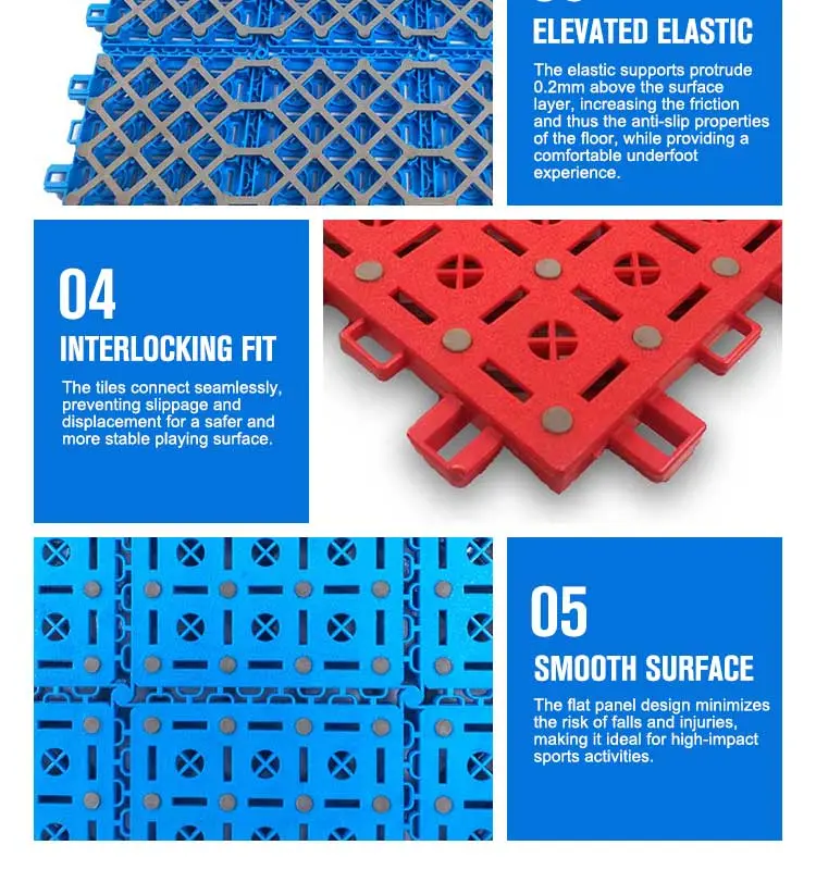 Injury-Preventing Interlocking Sports Tiles - Smooth, High-Density Rubber Surface