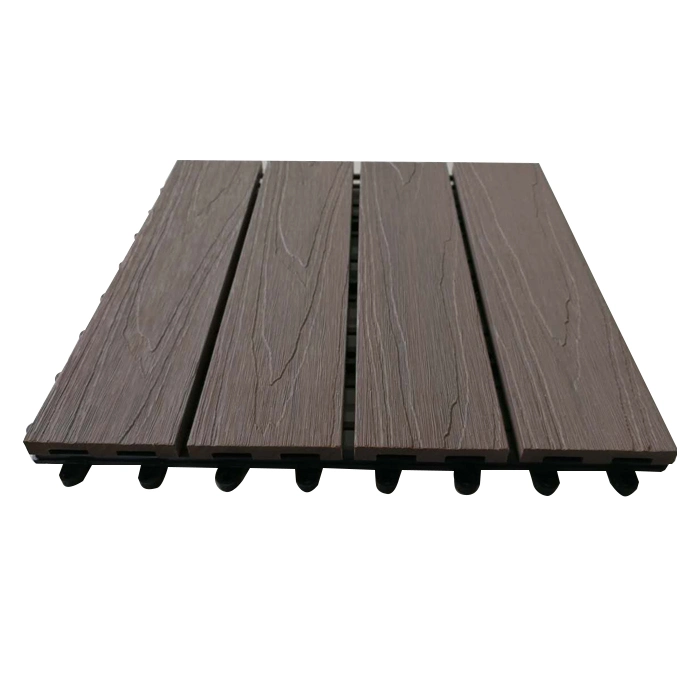 WPC Floor Tiles Anti-Slip Waterproof DIY Interlocking Deck Tiles 300*300mm for Garden Exterior/Interior