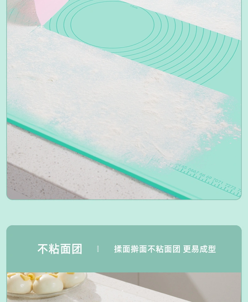 Hot Sale Manufacturer New Big Heat Resistant Kitchen Baking Water Overflow Non Slip Rolling Dough Mat Silicone Pad Kneading Mat