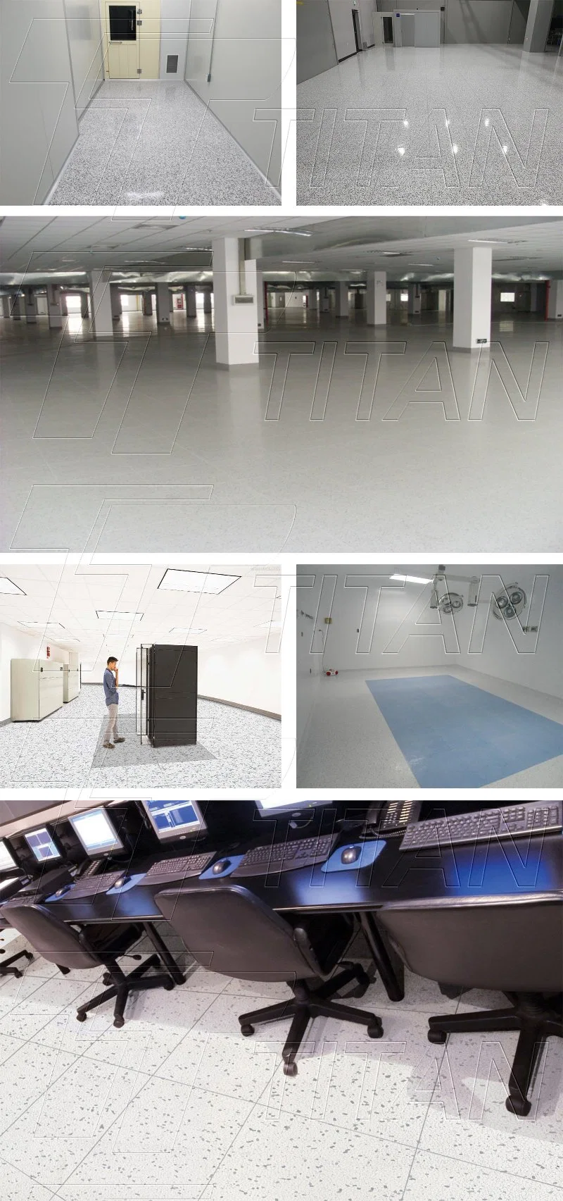 Anti-Static Homogenous PVC Vinyl Floor ESD Tiles for Electronic Factory