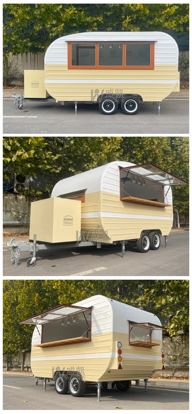 Wecare Small Fast Mobile Hotdog/Coffee Cart Street Food Van Vintage Ice Cream Food Truck Pizza/BBQ Food Trailer