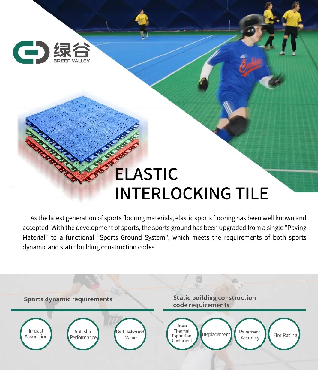 Hot Sale Indoor Roller Hockey Sports Court Surface Interlocking Floor Tile