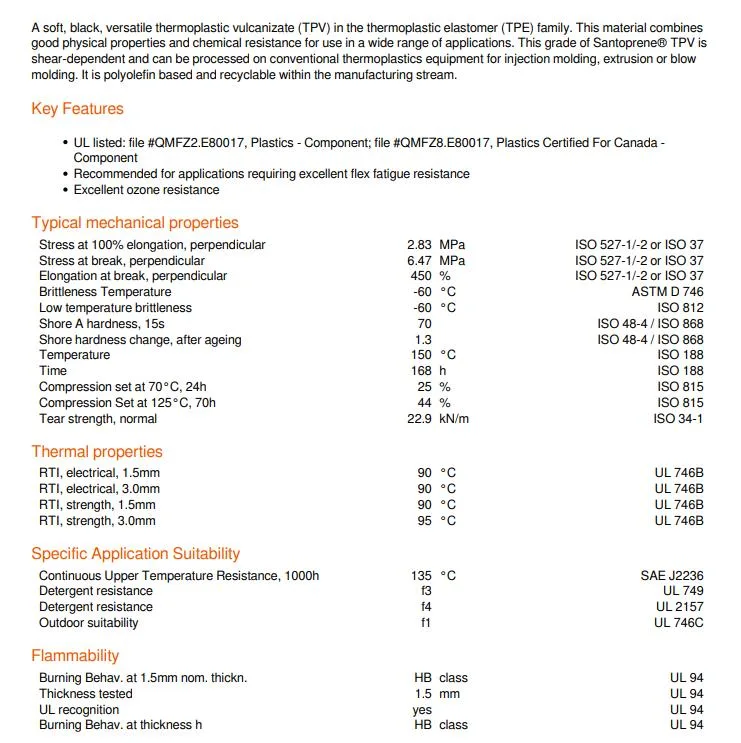 America Celanese TPV 101-64/55 Plastic Products Engineering Plastics TPV