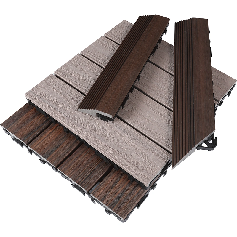 100% Eco-Friendly Non-Slip WPC Swimming Pool Outdoor DIY Interlocking Composite Decking Tiles