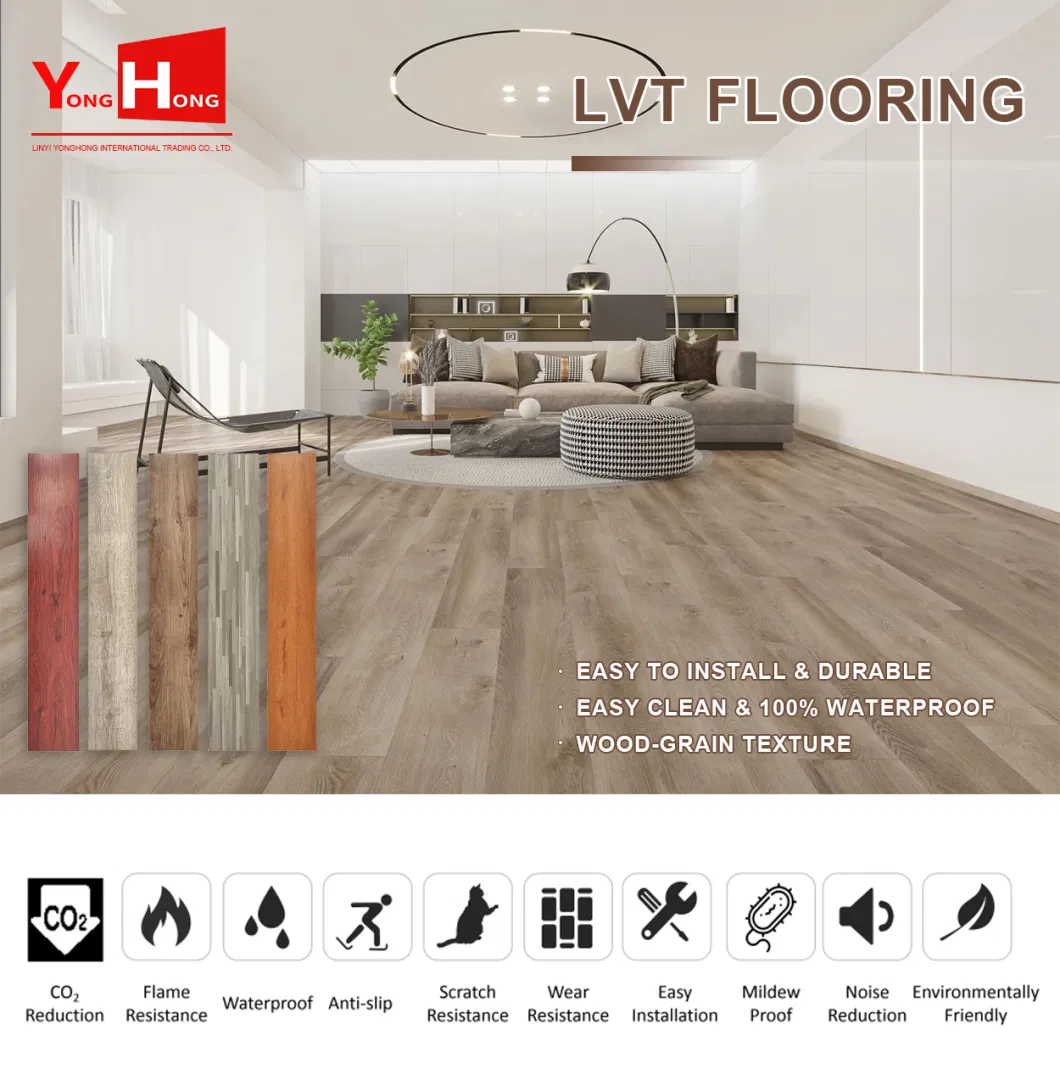 China Manufacture Construction-Decoration Home Decor Dry Back Self Adhesive PVC Glue Down Vinyl Plank Plastic Floor Lvt Flooring