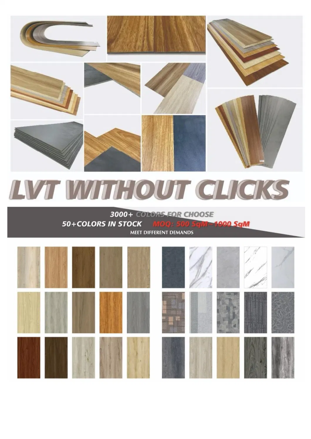 Wholesale Dry Back Glue Down PVC Lvt Vinyl Plank Flooring for Bathroom