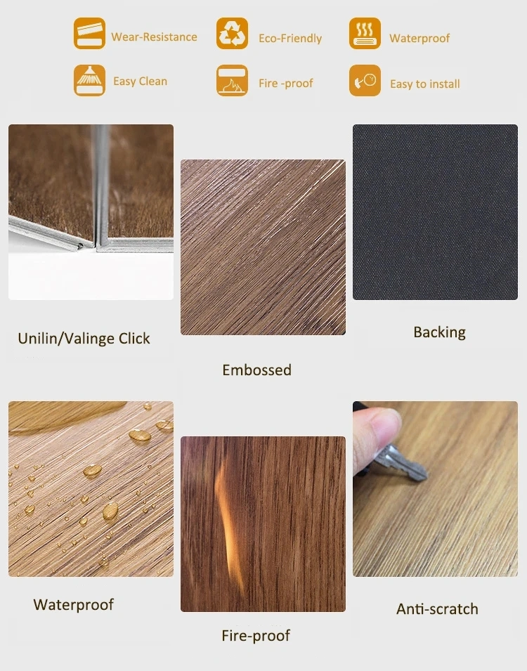 OEM China Manufacturer Eco-Friendly Luxury PVC Lvt Click Vinyl Flooring for Commercial