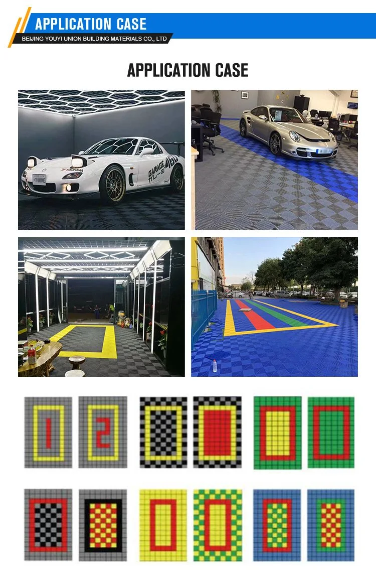 Interlock Floor Tile Car Wash Car Detailing Garage Auto Workshop Drainage Luxury Vinyl Plastic PP