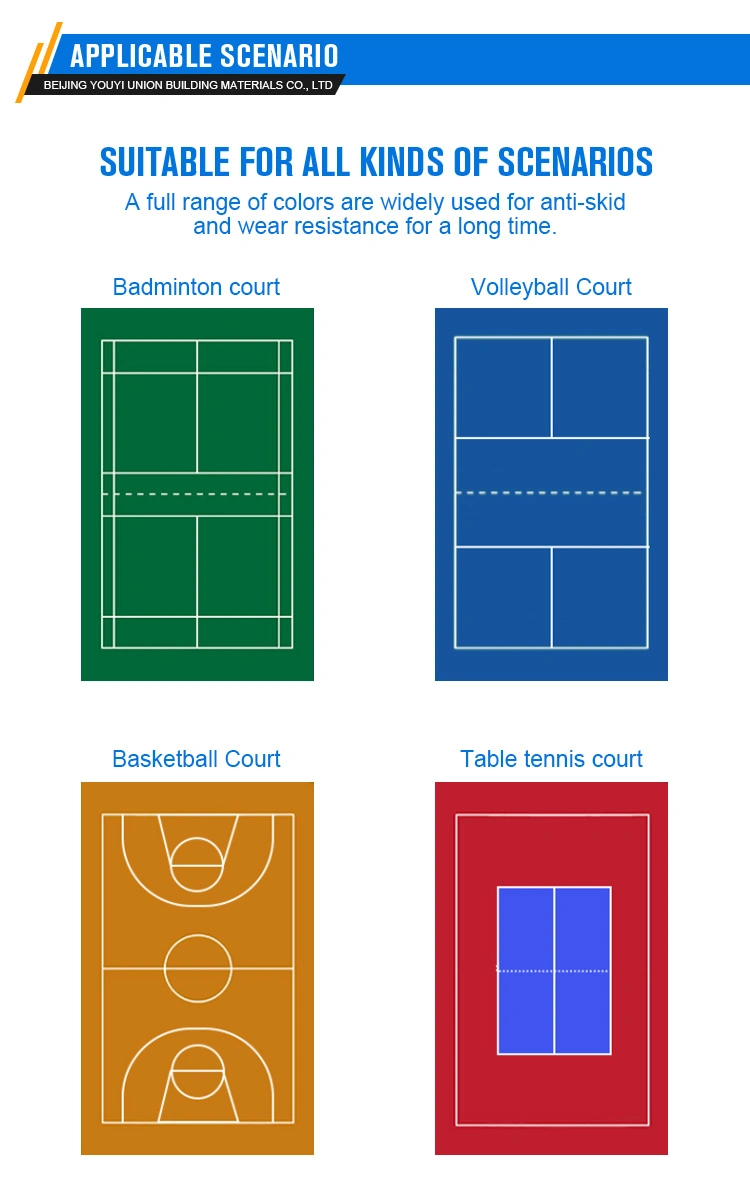 PVC Vinyl Flooring Indoor Playground Basketball Badminton Court Mat Sports Floor Court