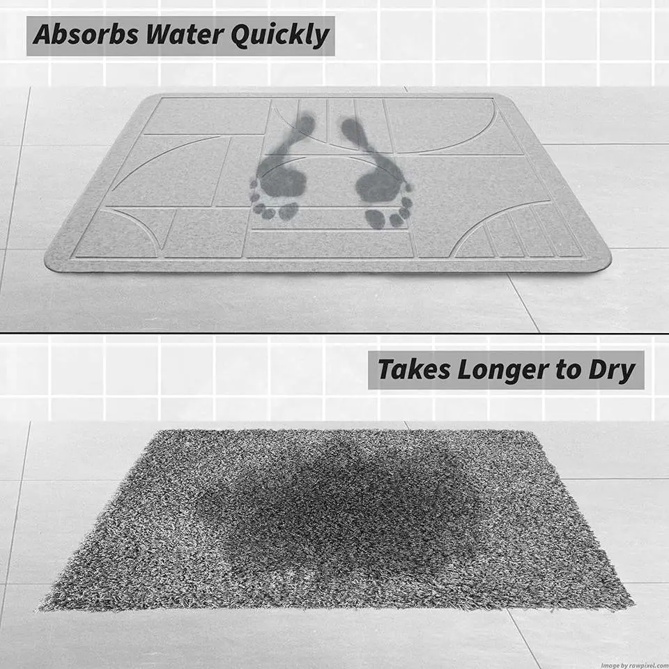 China Wholesale Product Non Slip Sustainable Stocked OEM Quick Dry Diatomite Stone Bath Mat