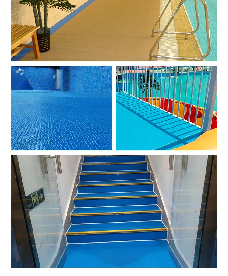 Special Anti Slip Surface Waterproof PVC Vinyl Sheet for Wet Area Swimming Pool Water Park Luxury Vinyl Anti Slip Floor