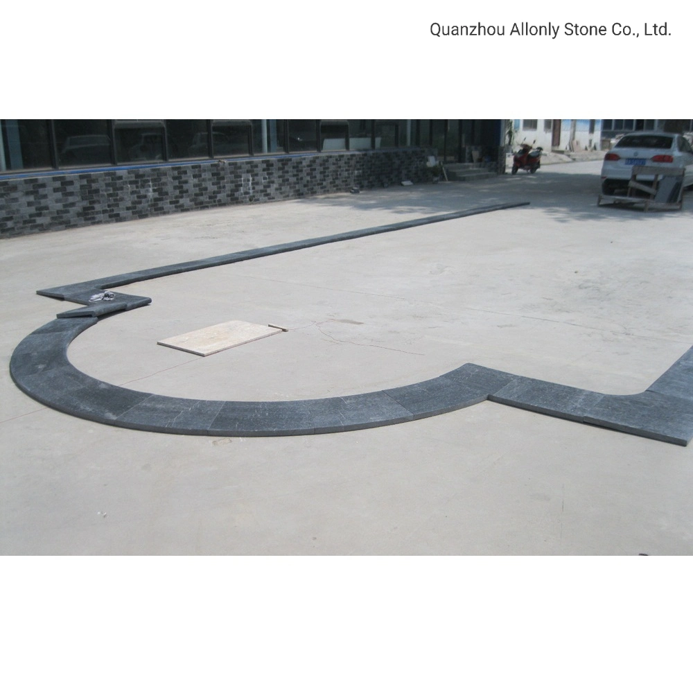 Bullnose G654 Padding Dark Granite Semi Inground Pool Border Coping Tile with Deck