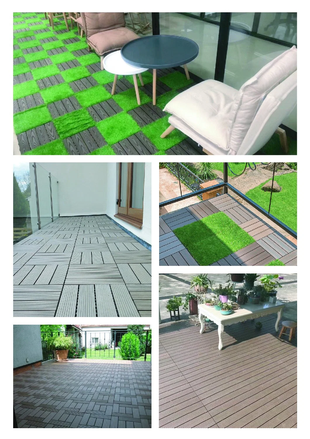 Water Resistant Light Weight Bammax Commercial Tile Interlocking Deck Tiles