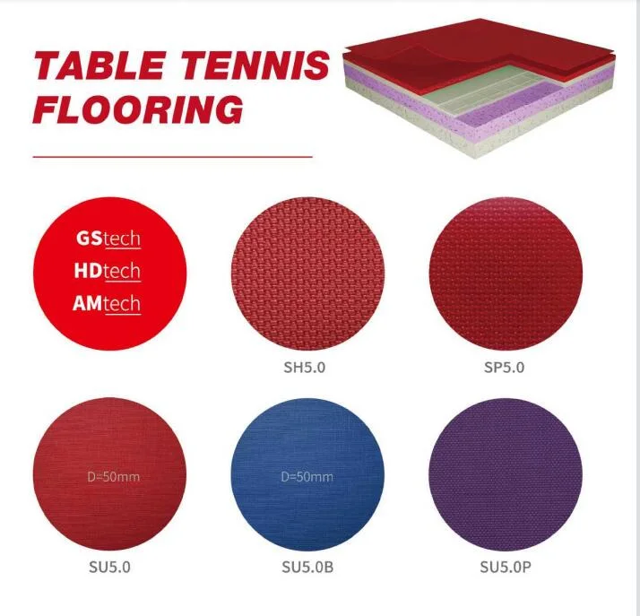 Indoor PVC Floor Ping-Pong Sport Court /Gym /Basketball/Table Tennis Court PVC Sport Floor