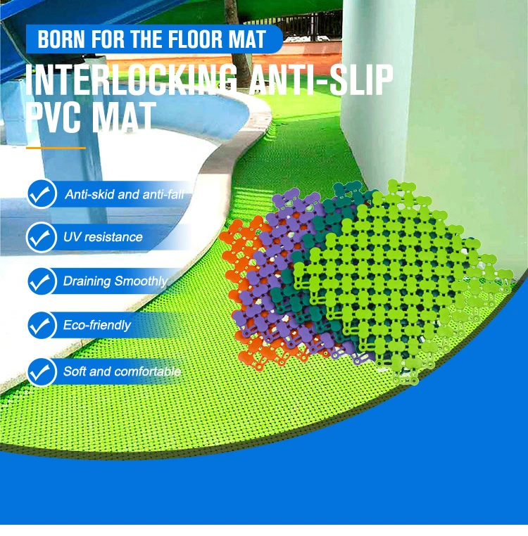 High Quality DIY Splicing Interlocking Anti Slip Non Slip PVC Flooring Tile for Bathroom