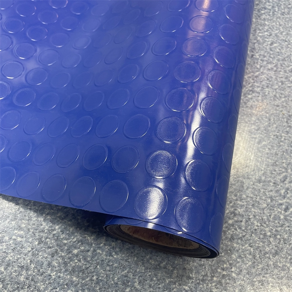 Wholesale 0.7mmx1.83mx30m Plastic Floor Mat PVC Coin Embossed Anti-Slip PVC Roll Vinyl Flooring Back with Nonwoven