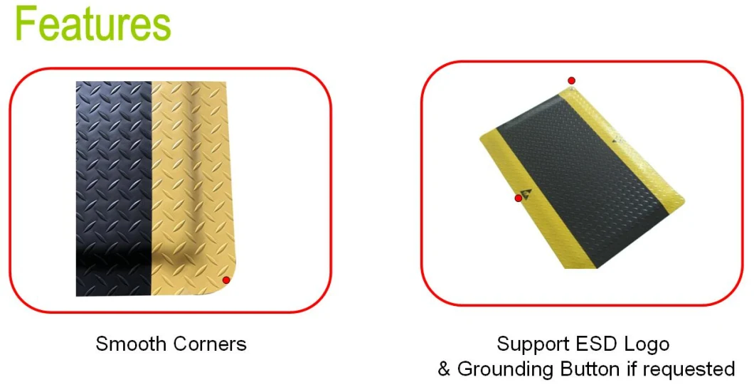 China Manufacturer Industrial Anti-Static ESD Rubber Anti-Fatigue Comfort Standing Mat