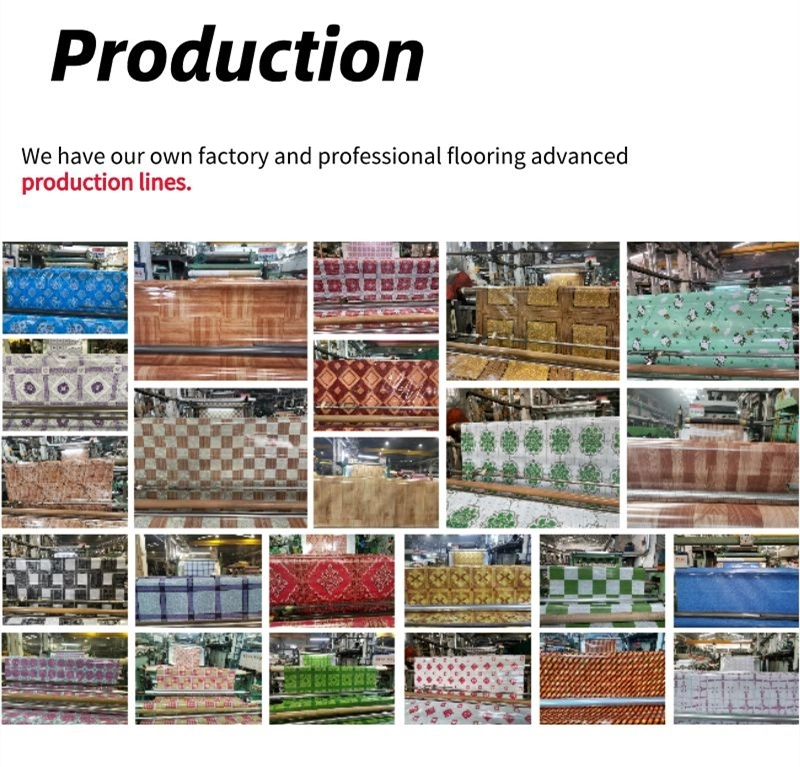 Factory Waterproof Non-Slip Plastic Carpet PVC Sheets Linoleum Floor Roll Vinyl Roll Flooring for Indoor