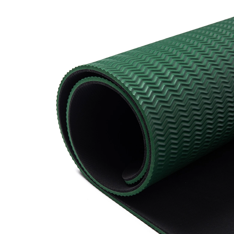 Factory Manufacturer Price Double Layer Cheap Green Custom Print Organic Eco-Friendly Non-Slip Rubber Yoga Mat