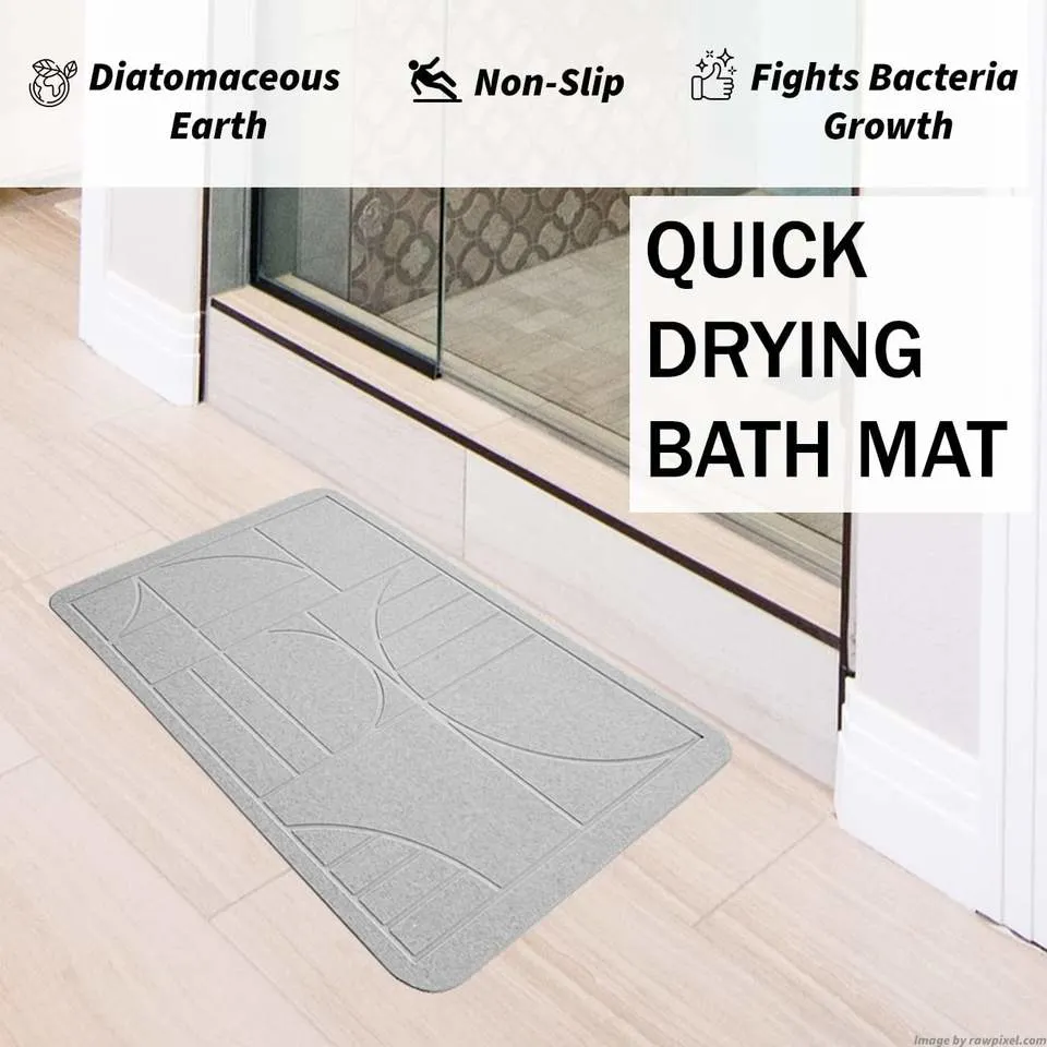 China Wholesale Product Non Slip Sustainable Stocked OEM Quick Dry Diatomite Stone Bath Mat