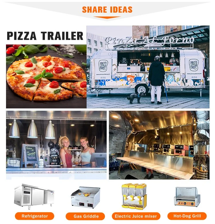 Wecare Small Fast Mobile Hotdog/Coffee Cart Street Food Van Vintage Ice Cream Food Truck Pizza/BBQ Food Trailer