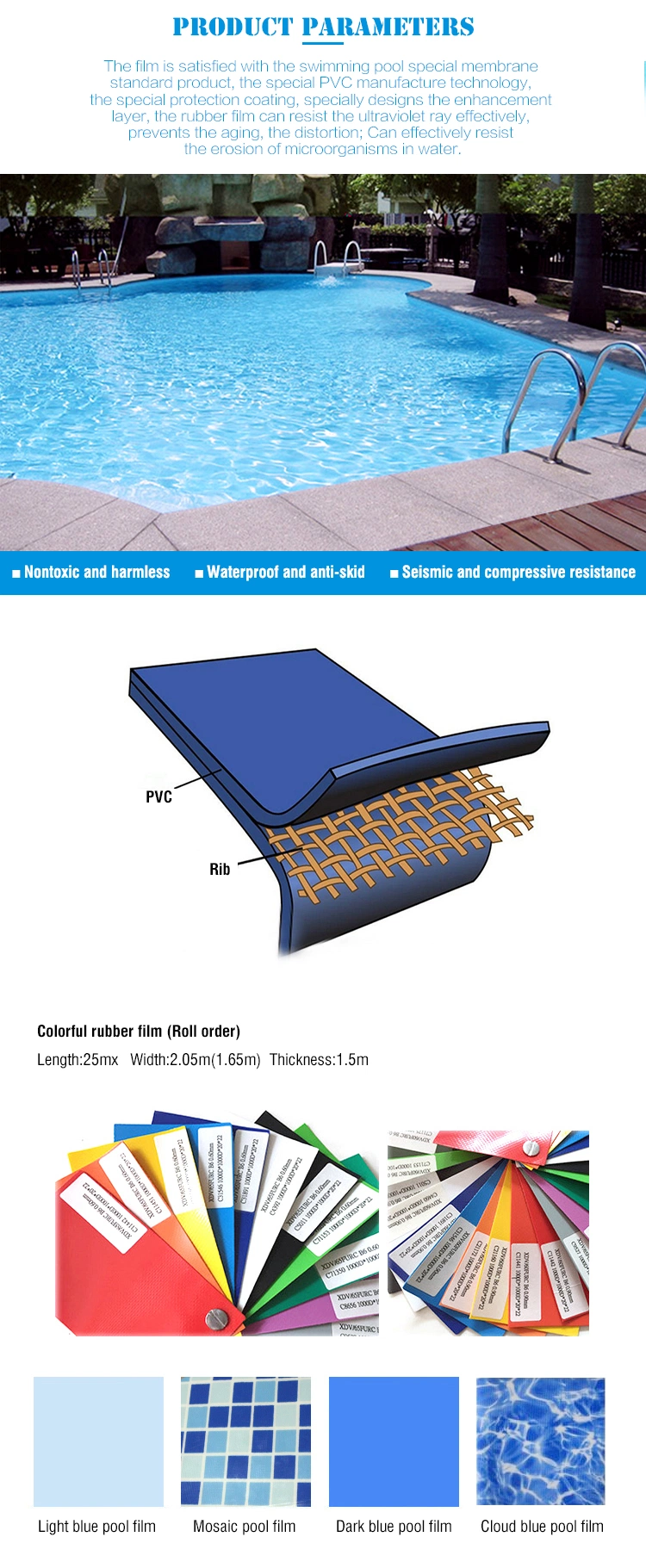 High Quality Durable Swimming Pool Easy Install PVC Vinyl Liners