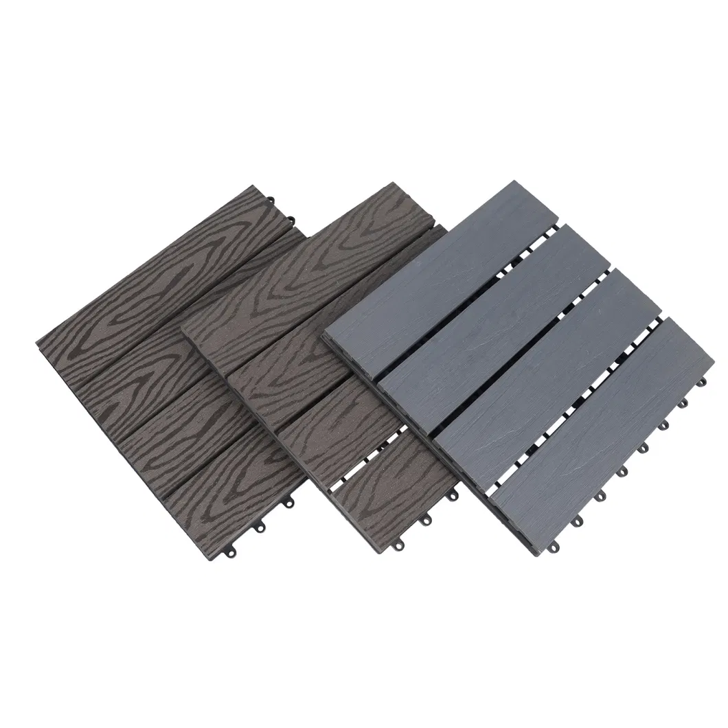 Waterproof Garden Swimming Pool DIY Plastic Base Interlocking Floor WPC Composite Teak Wood Decking Tiles