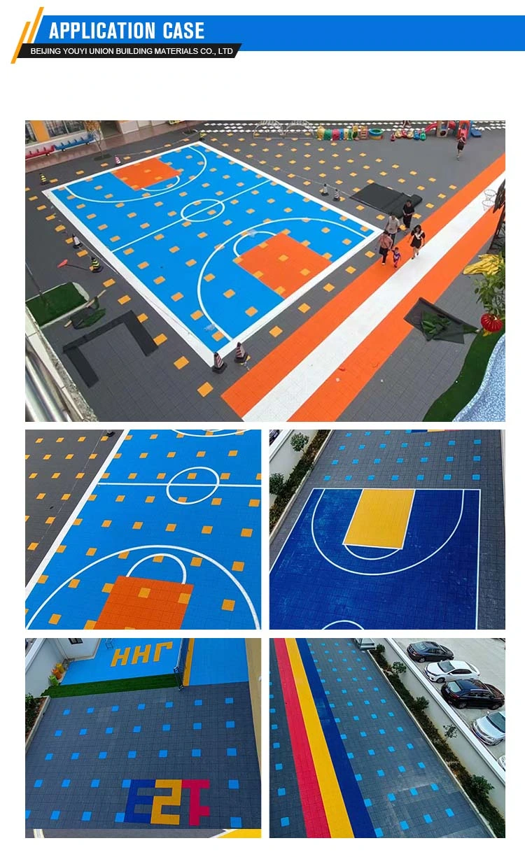 Hard PVC Interlocking Floor Tile Polypropylene Square Outdoor Sports Patchwork Tiles Modular Basketball Badminton Court Tiles