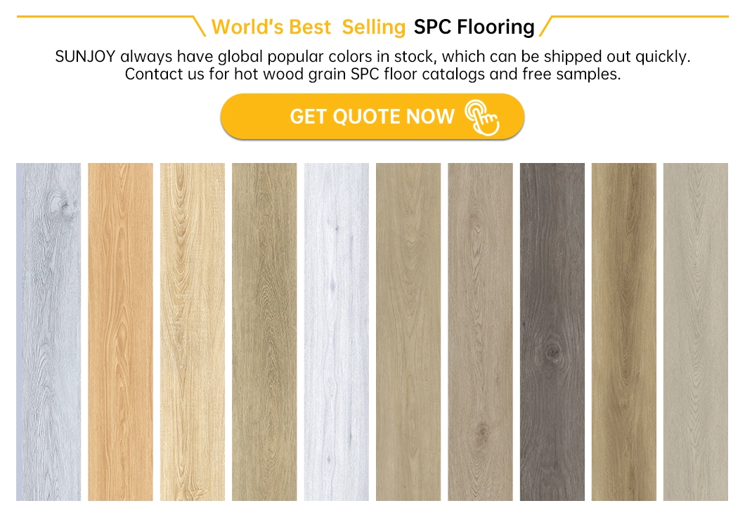 Wood Pattern Spc Interlocking Click System PVC Vinyl Floor Tiles