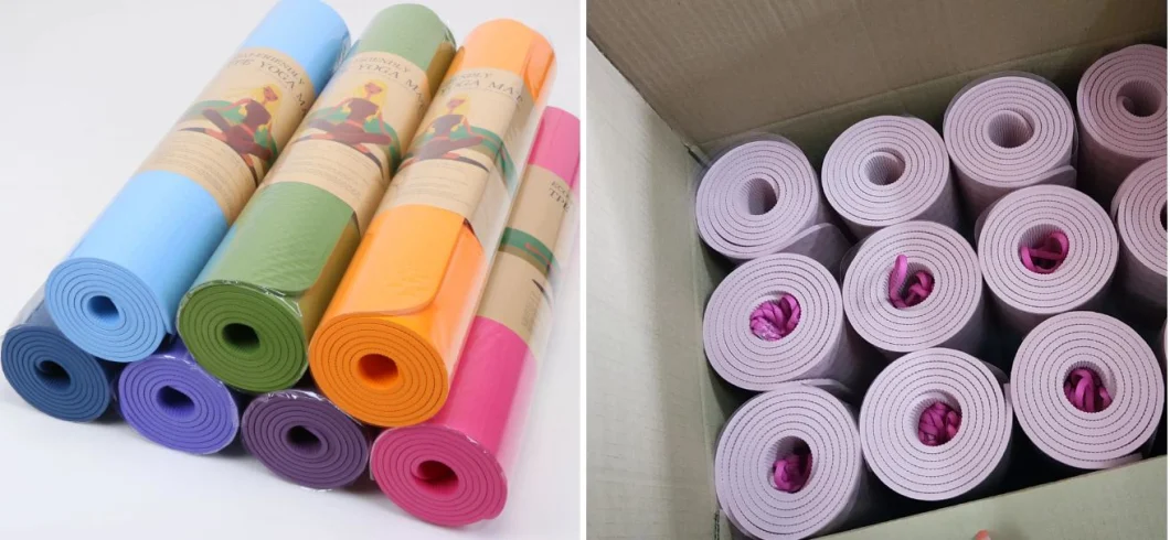 Manufacturers Custom Logo 6mm Easy to Carry Double Layer Non-Slip TPE Yoga Mat