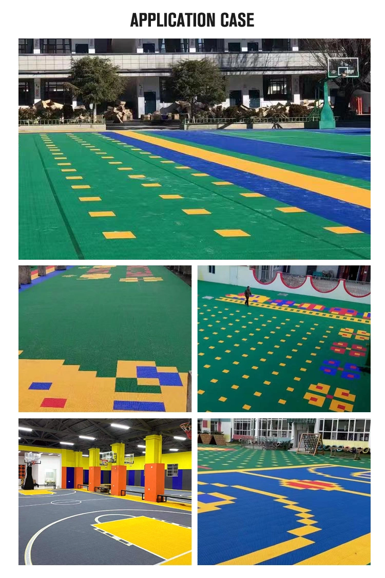 Interlocking Rot-Proof Vinyl Floor Tile for Outdoor Basketball Court