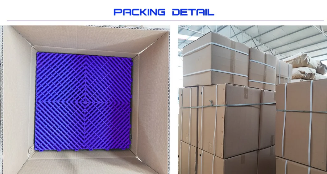 PP Garage Flooring Rigid High Impact Polymer Material Interlocking Tile UV Stable Flooring