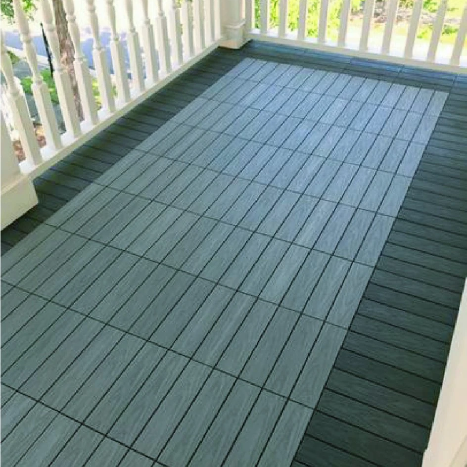 WPC Floor Tiles Anti-Slip Waterproof DIY Interlocking Deck Tiles 300*300mm for Garden Exterior/Interior