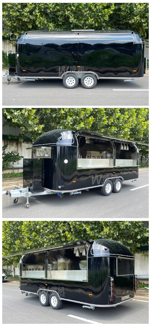 Wecare Fast Mobile Hotdog Coffee Cart Street Food Van Vintage Ice Cream Food Truck Pizza BBQ Food Trailer