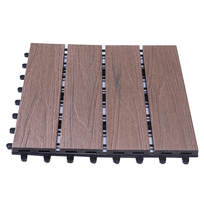 WPC Floor Tiles Anti-Slip Waterproof DIY Interlocking Deck Tiles 300*300mm for Garden Exterior/Interior