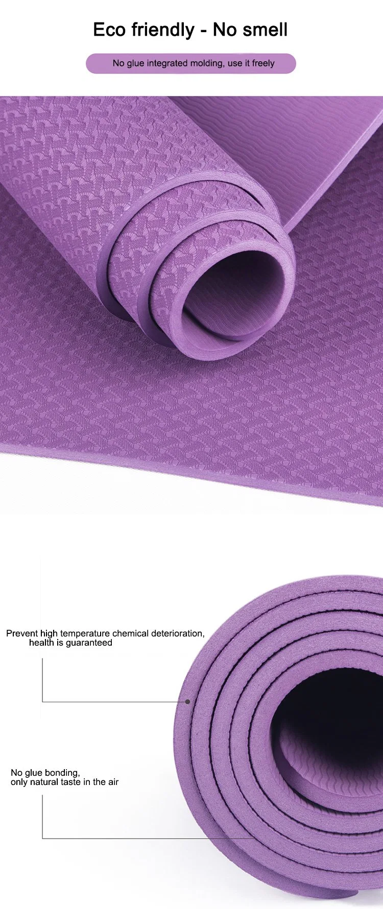 Yoga Mats Manufacturer Wholesale Custom Logo Fitness Eco Friendly Non Slip TPE Yoga Mat