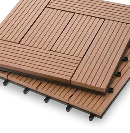 Waterproof Interlocking DIY Floor Tile WPC Decking Tile