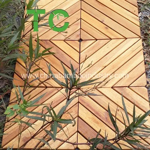 Acacia Wood Outdoor Deck Tiles, Interlocking Flooring Tiles Decking Tiles Solid Wooden Deck Tiles